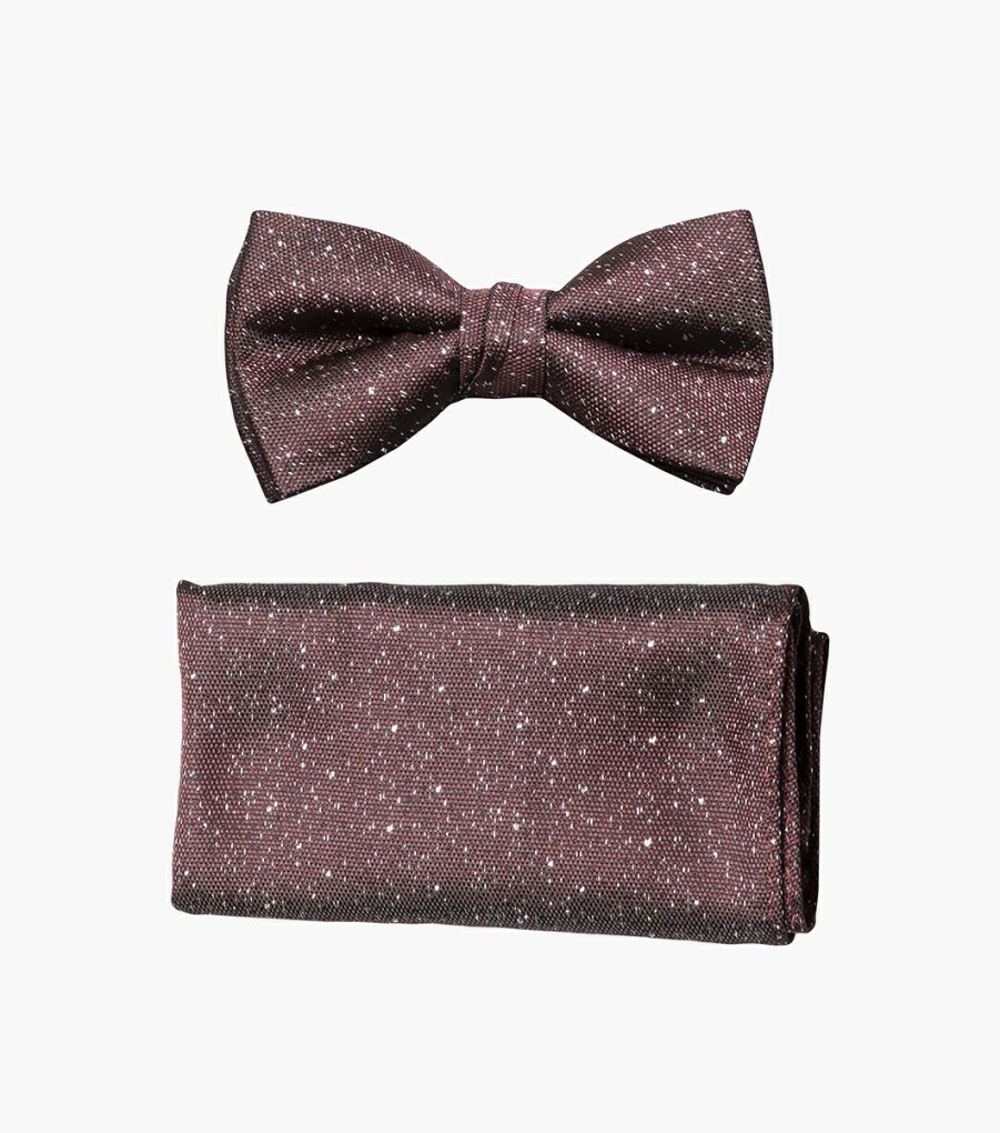 Ties | Stacy Adams Randy Diamond Dust Bow Tie & Hanky Set