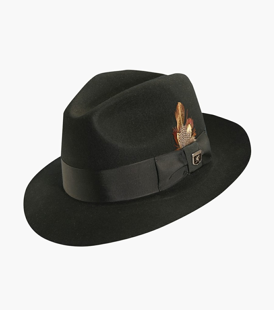 Hats | Stacy Adams August Fedora Wool Felt Pinch Front Hat