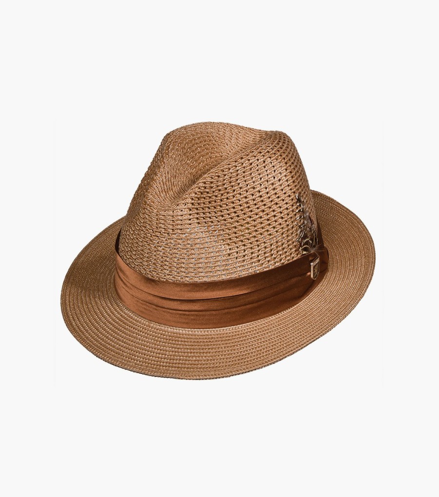 Hats | Stacy Adams Dublin Fedora Poly Braided Pinch Front Hat