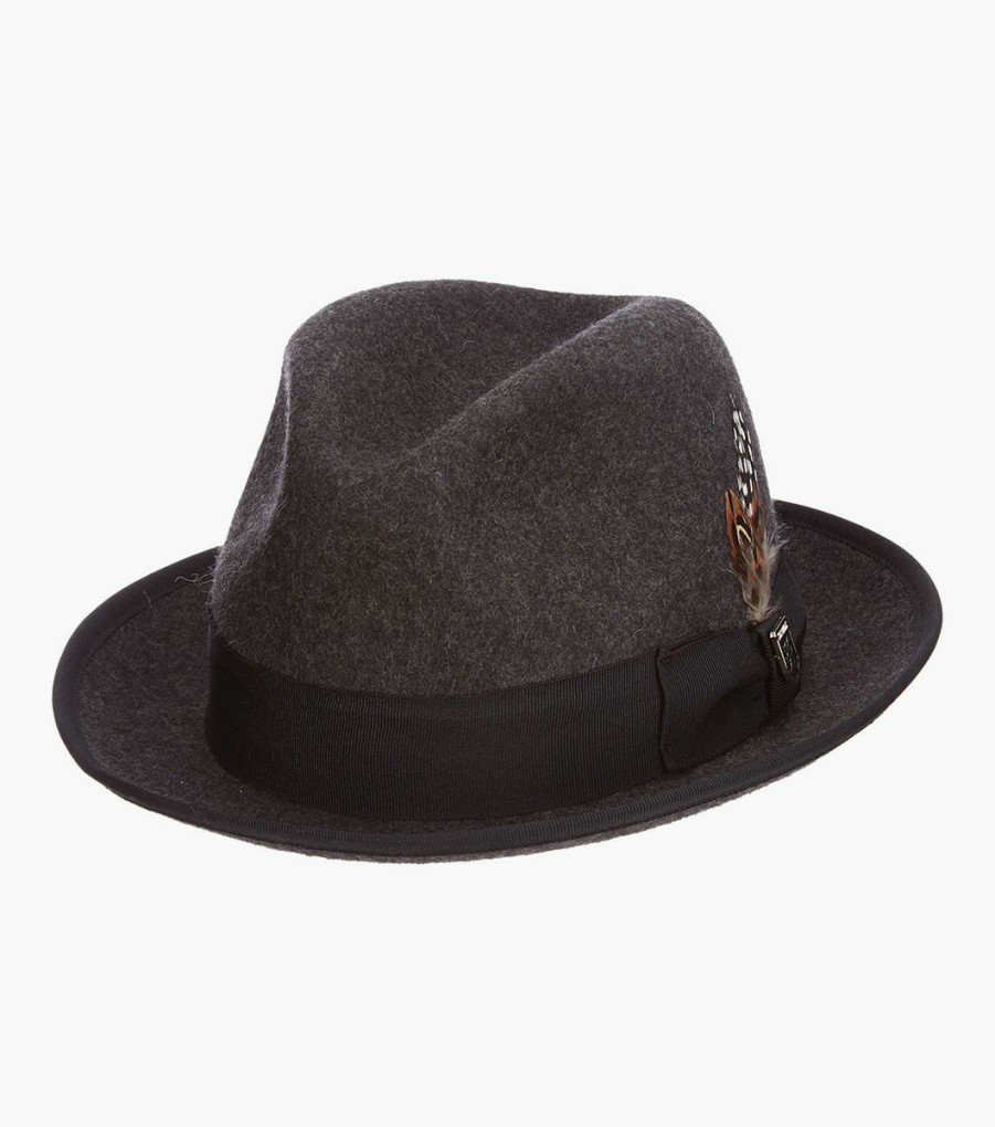 Hats | Stacy Adams Clifton Fedora Wool Pinch Front Hat