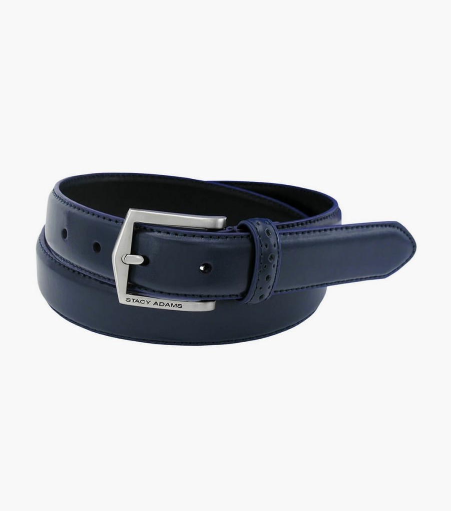 Belts | Stacy Adams Pinseal Perf Strap Genuine Leather Belt