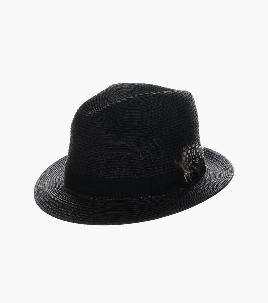 Hats | Stacy Adams Corby Fedora Paper Braid Pinch Front Hat