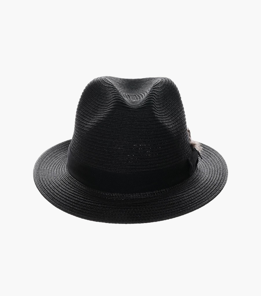 Hats | Stacy Adams Corby Fedora Paper Braid Pinch Front Hat