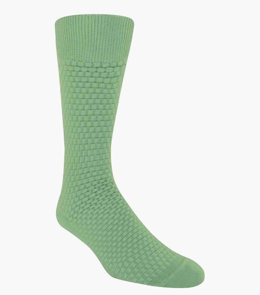 Socks | Stacy Adams Basket Weave Men\\'S Crew Dress Sock