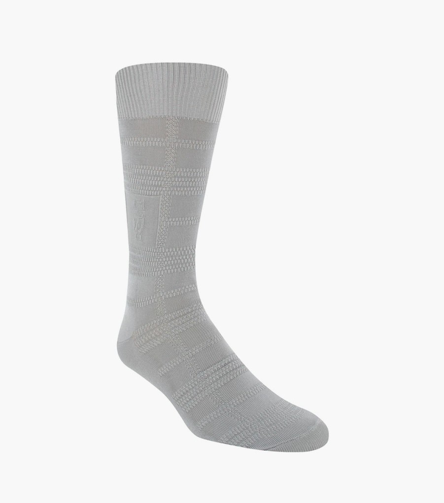 Socks | Stacy Adams Tonal Plaid Men\\'S Crew Dress Socks