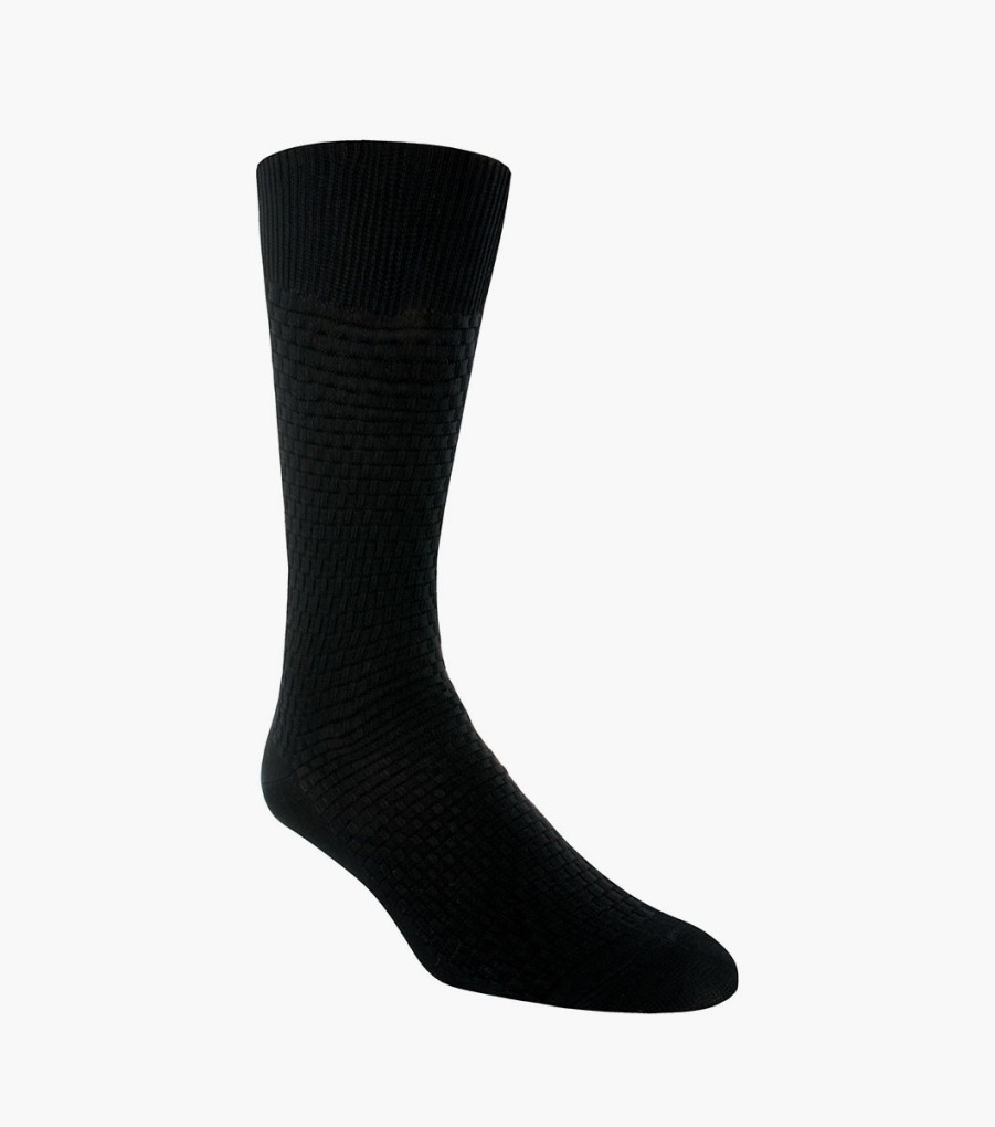 Socks | Stacy Adams Basket Weave Men\\'S Crew Dress Sock