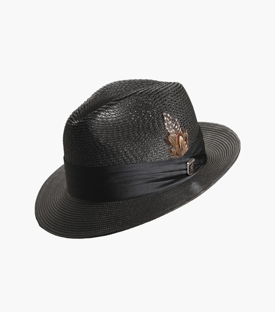 Hats | Stacy Adams Dublin Fedora Poly Braided Pinch Front Hat