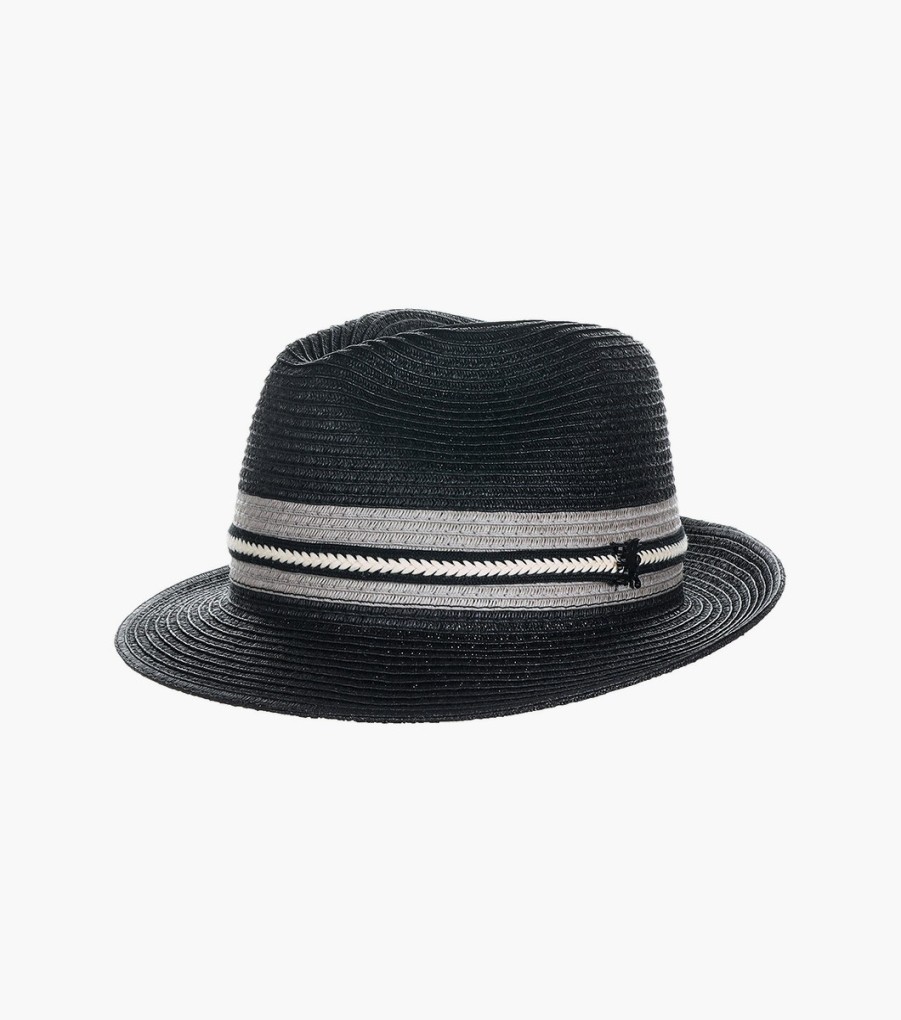 Hats | Stacy Adams Montrell Fedora Paper Braid Pinch Front Hat