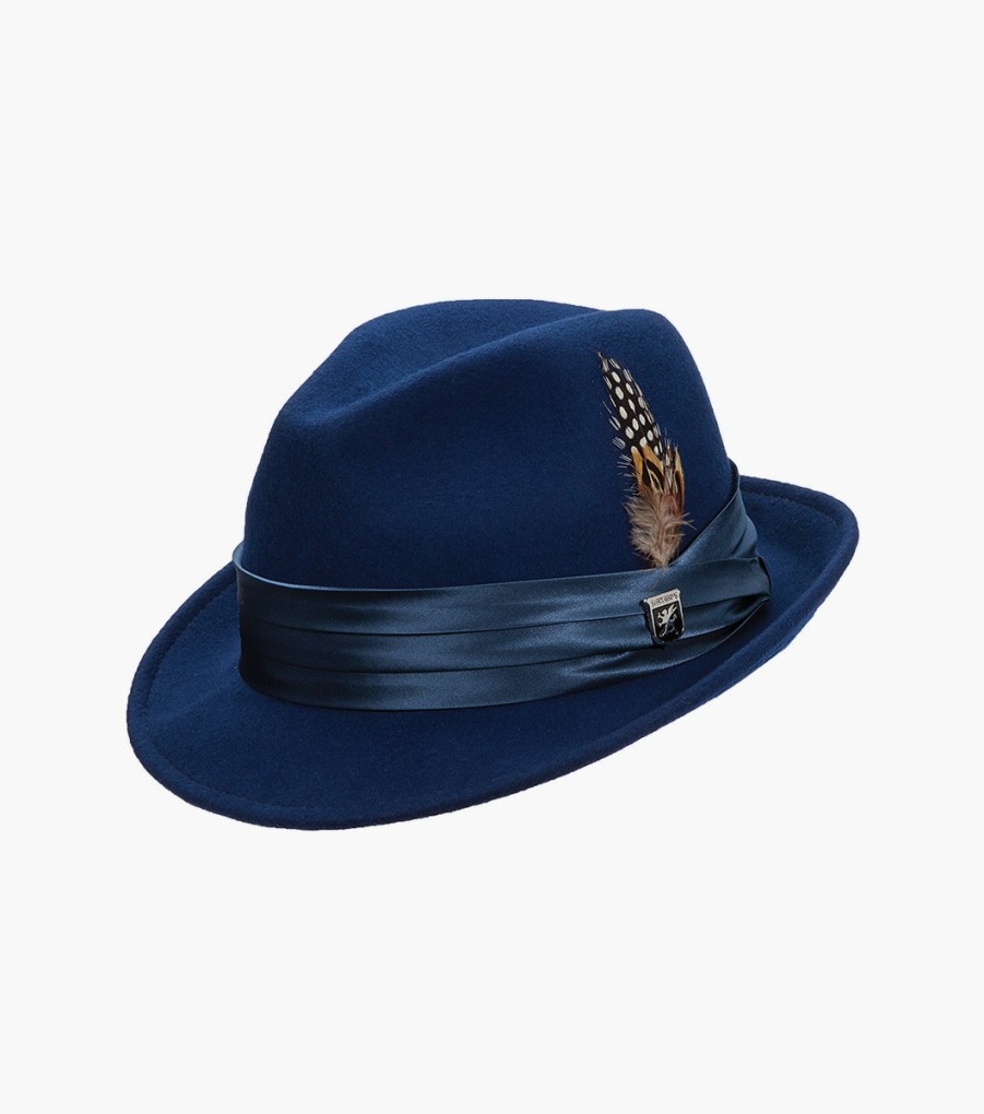 Hats | Stacy Adams Ash Fedora Crushable Wool Felt Pinch Front Hat