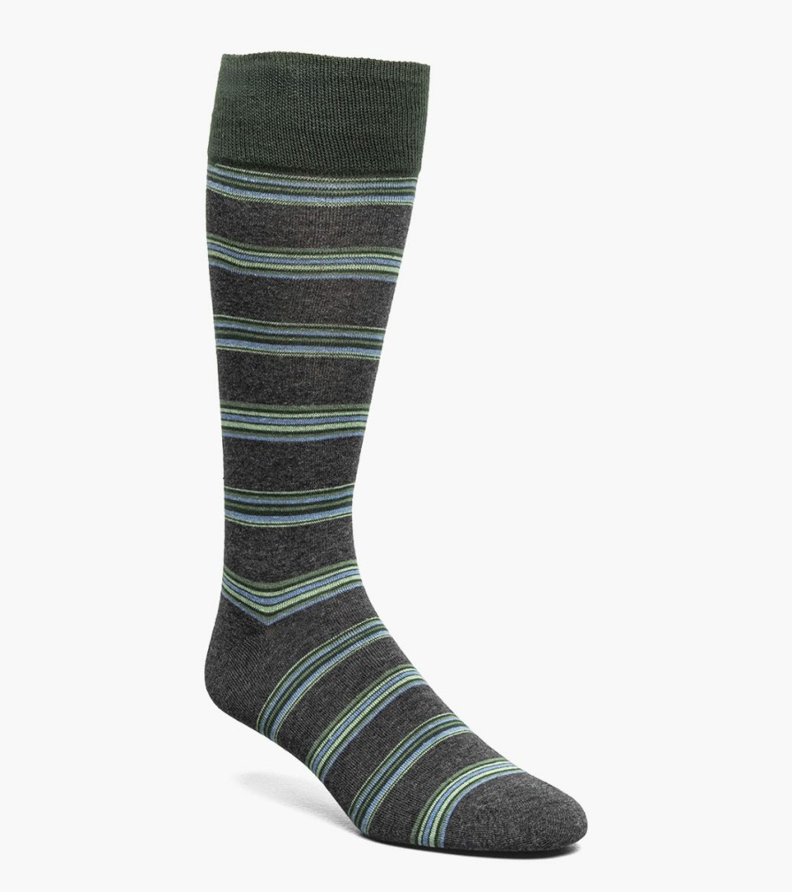 Socks | Stacy Adams Mini Stripe Men\\'S Crew Dress Socks