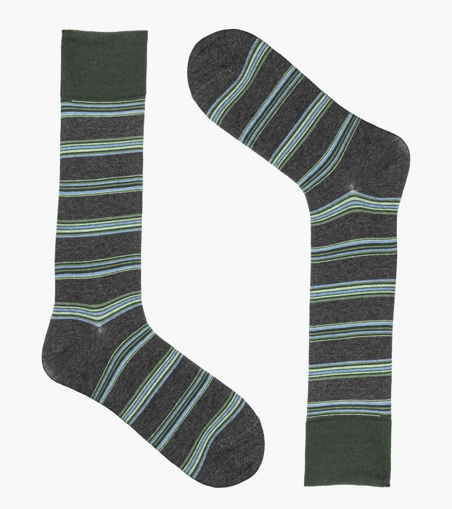 Socks | Stacy Adams Mini Stripe Men\\'S Crew Dress Socks