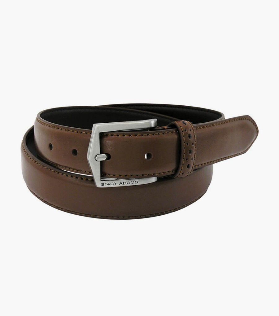 Belts | Stacy Adams Pinseal Perf Strap Genuine Leather Belt