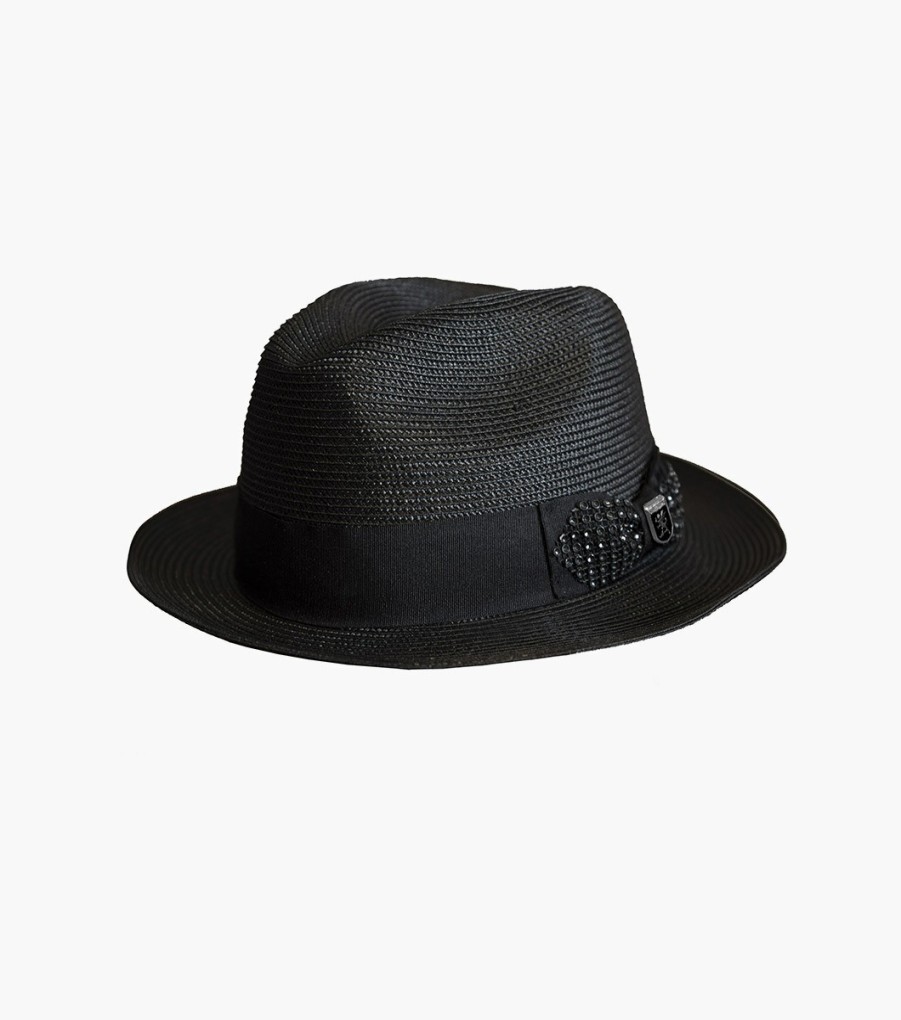 Hats | Stacy Adams Scoby Fedora Poly Braid Pinch Front Hat