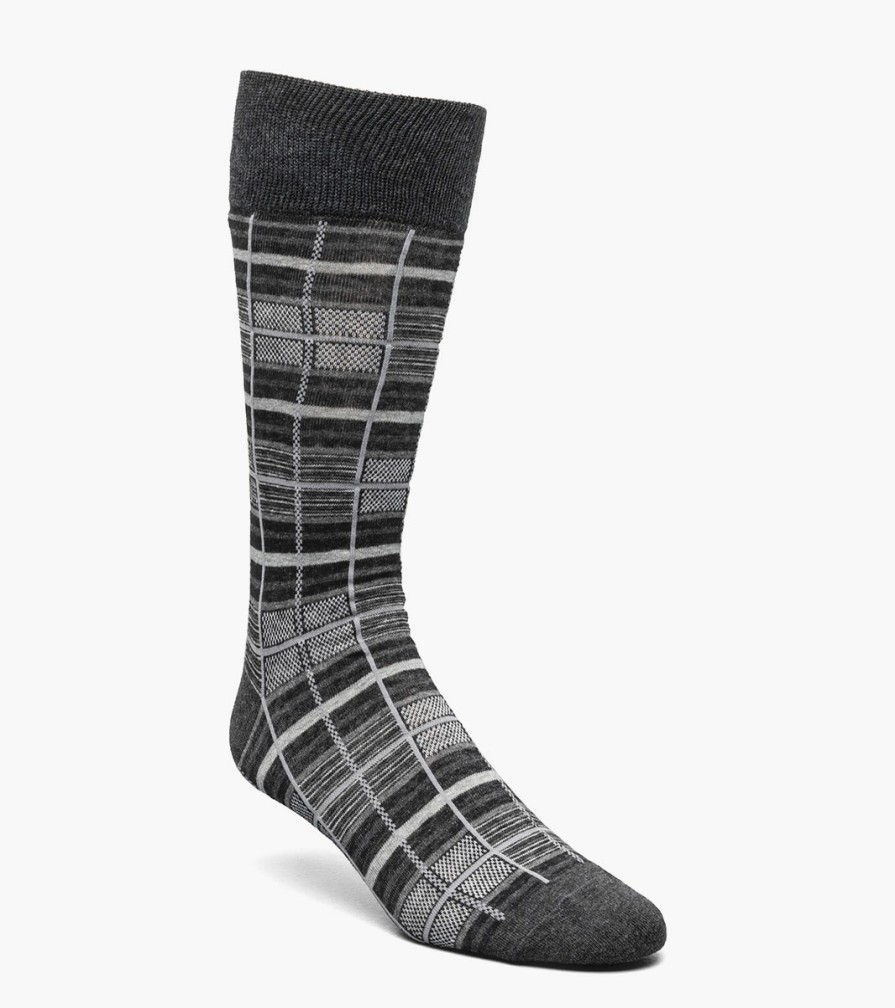 Socks | Stacy Adams Cool Plaid Men\\'S Crew Dress Socks