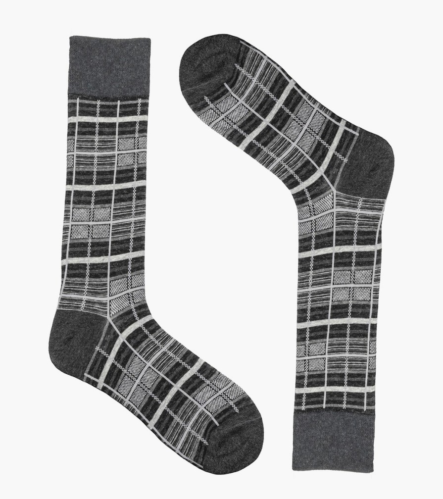 Socks | Stacy Adams Cool Plaid Men\\'S Crew Dress Socks