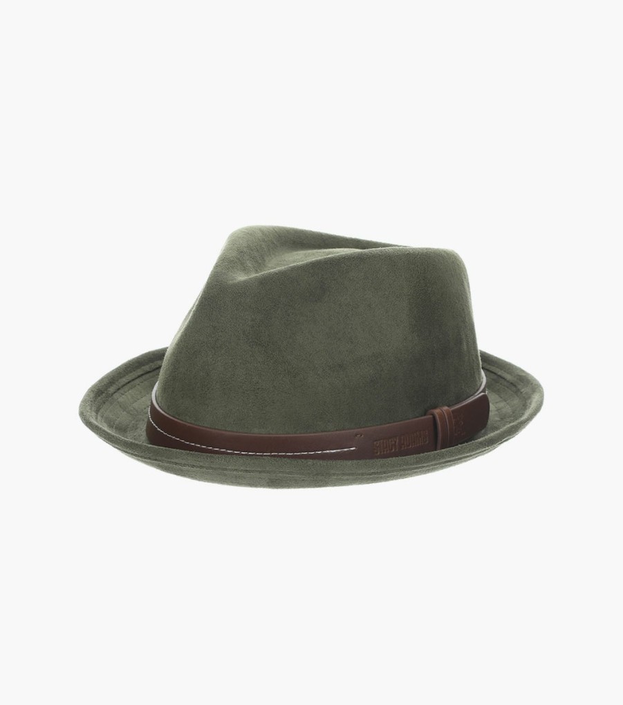 Hats | Stacy Adams Klimt Fedora Suede Pinch Front Hat