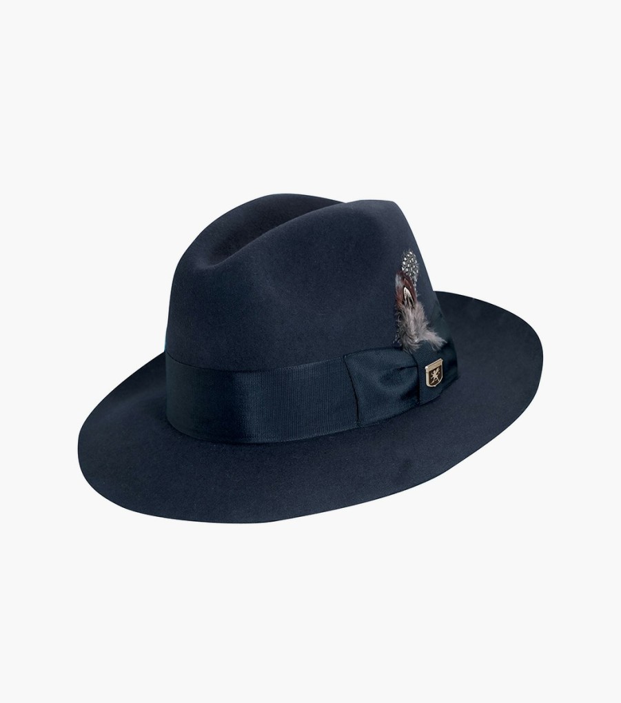 Hats | Stacy Adams August Fedora Wool Felt Pinch Front Hat