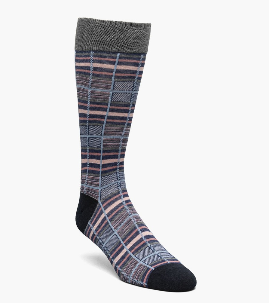 Socks | Stacy Adams Cool Plaid Men\\'S Crew Dress Socks