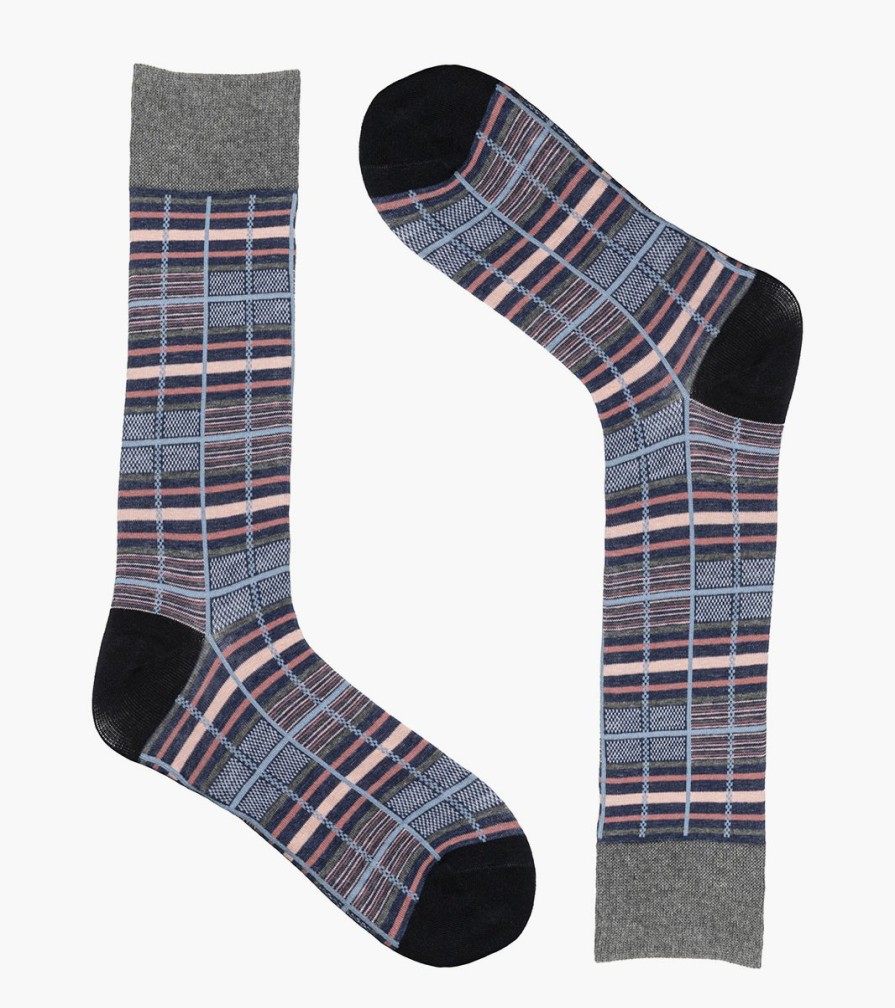 Socks | Stacy Adams Cool Plaid Men\\'S Crew Dress Socks