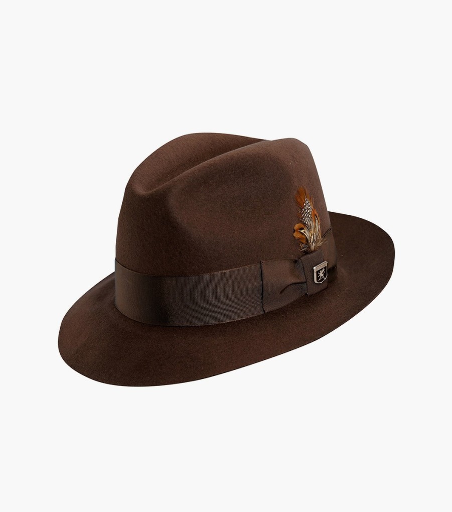 Hats | Stacy Adams August Fedora Wool Felt Pinch Front Hat