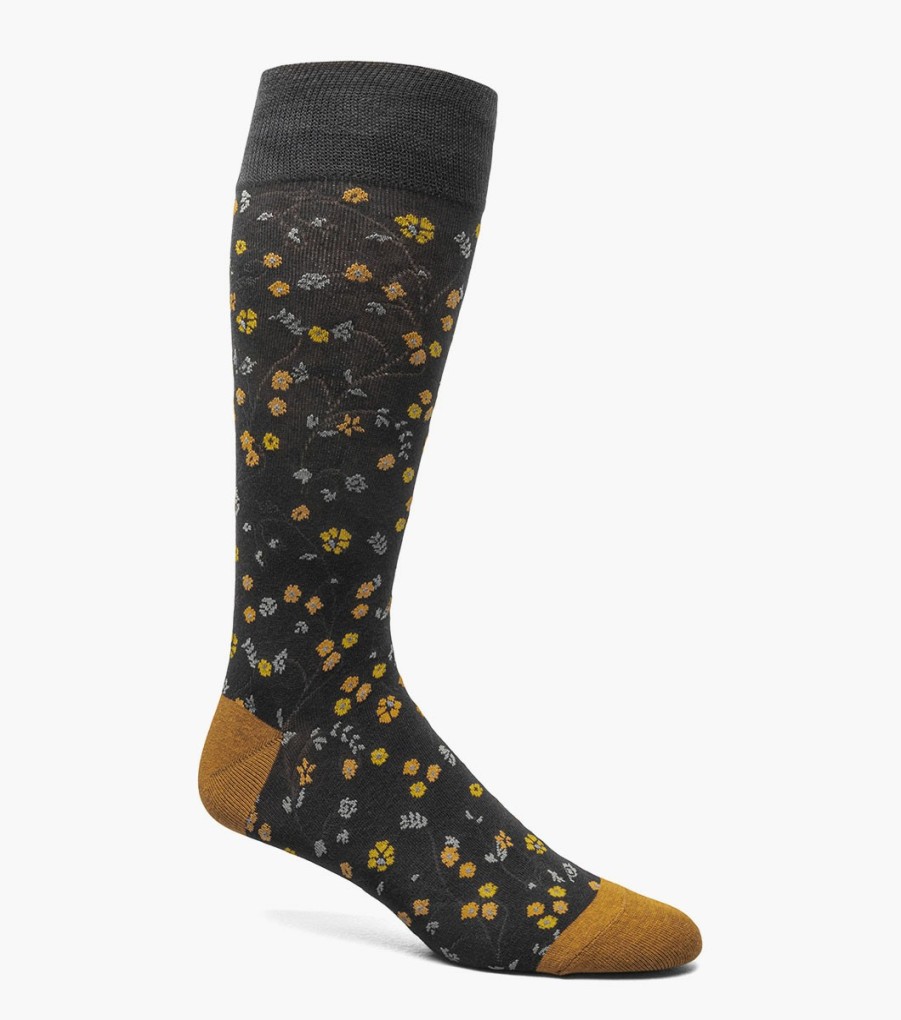 Socks | Stacy Adams Fine Floral Men\\'S Crew Dress Sock