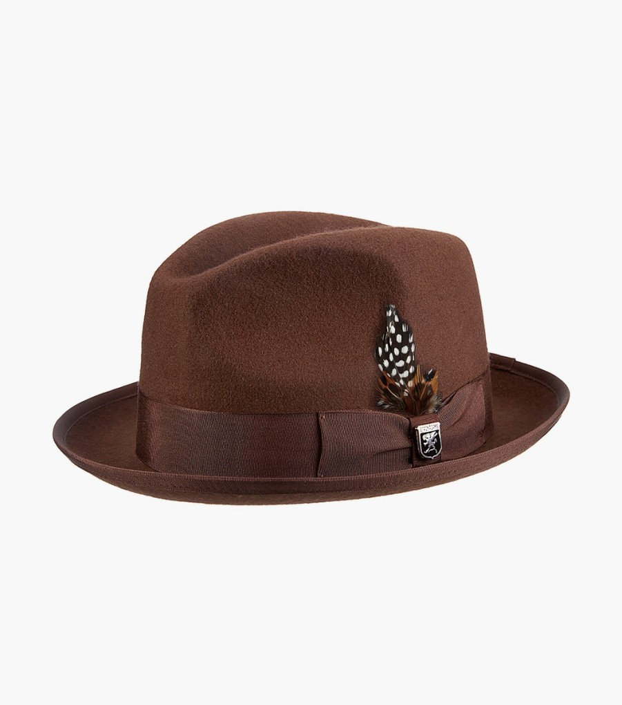 Hats | Stacy Adams Clifton Fedora Wool Pinch Front Hat