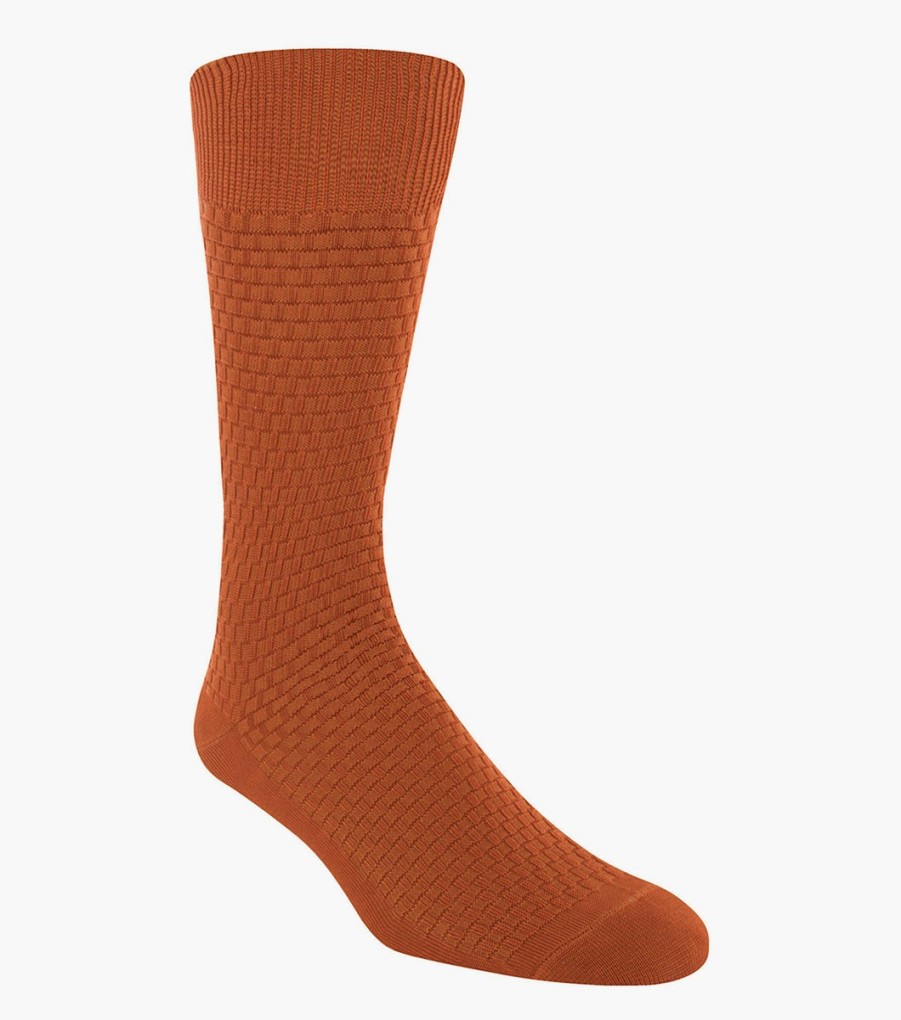 Socks | Stacy Adams Basket Weave Men\\'S Crew Dress Sock