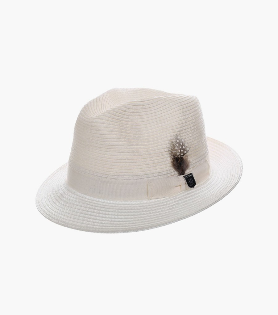 Hats | Stacy Adams Corby Fedora Paper Braid Pinch Front Hat