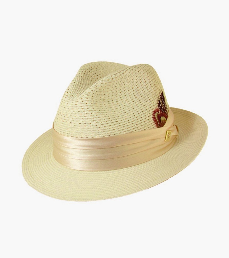 Hats | Stacy Adams Dublin Fedora Poly Braided Pinch Front Hat