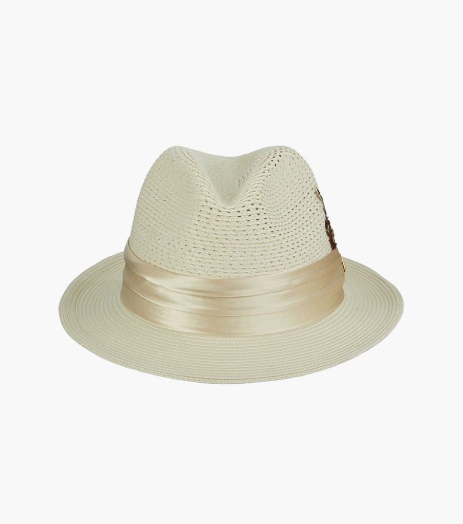 Hats | Stacy Adams Dublin Fedora Poly Braided Pinch Front Hat