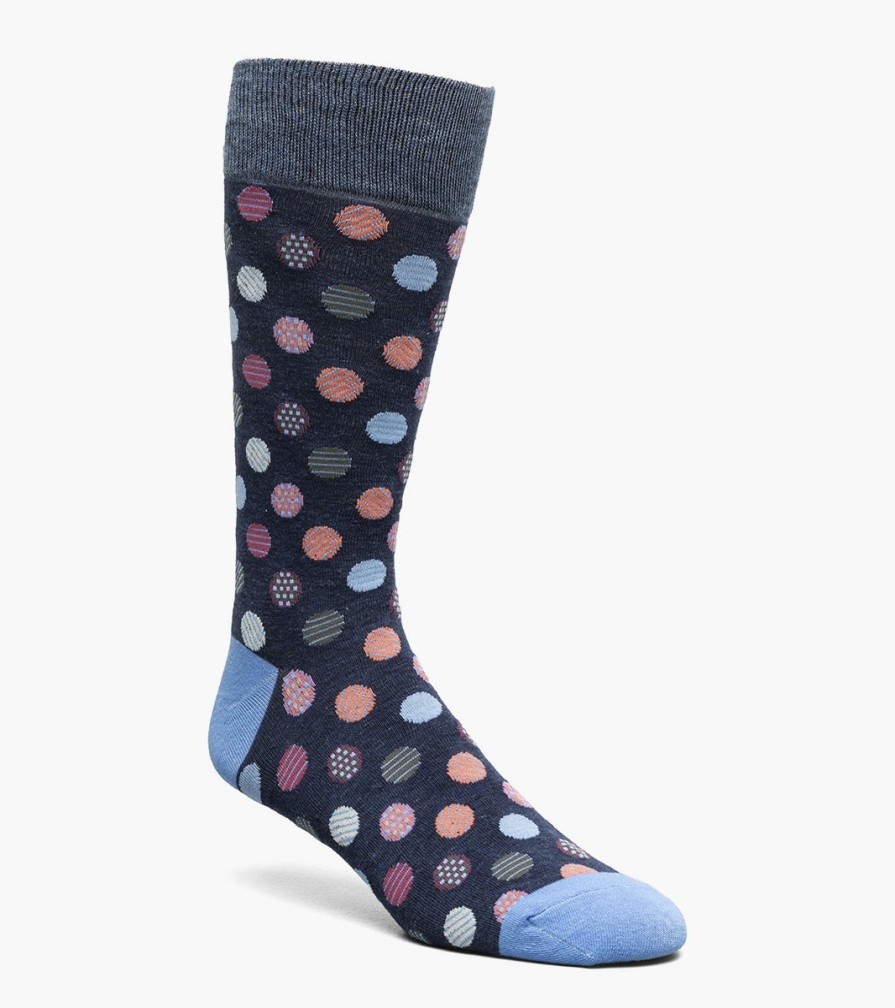 Socks | Stacy Adams Dots Men\\'S Crew Dress Sock