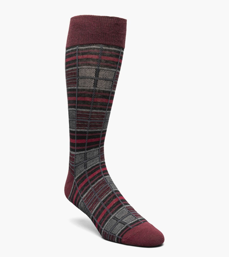 Socks | Stacy Adams Cool Plaid Men\\'S Crew Dress Socks