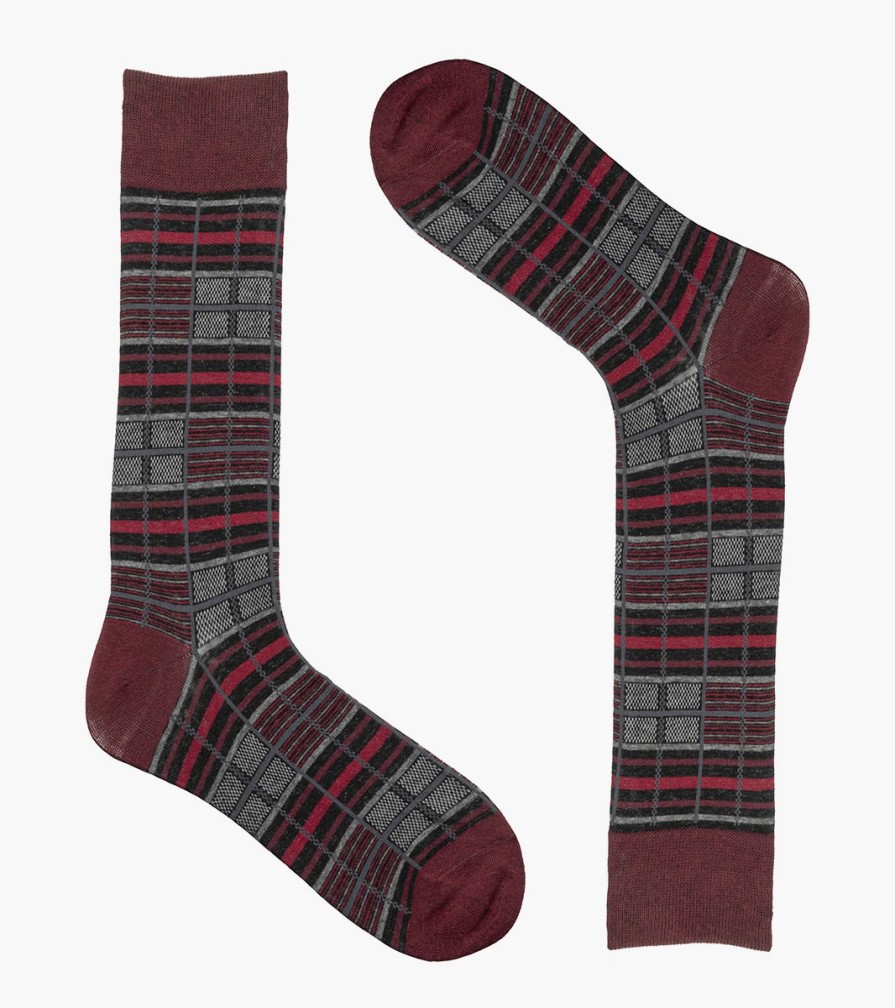 Socks | Stacy Adams Cool Plaid Men\\'S Crew Dress Socks