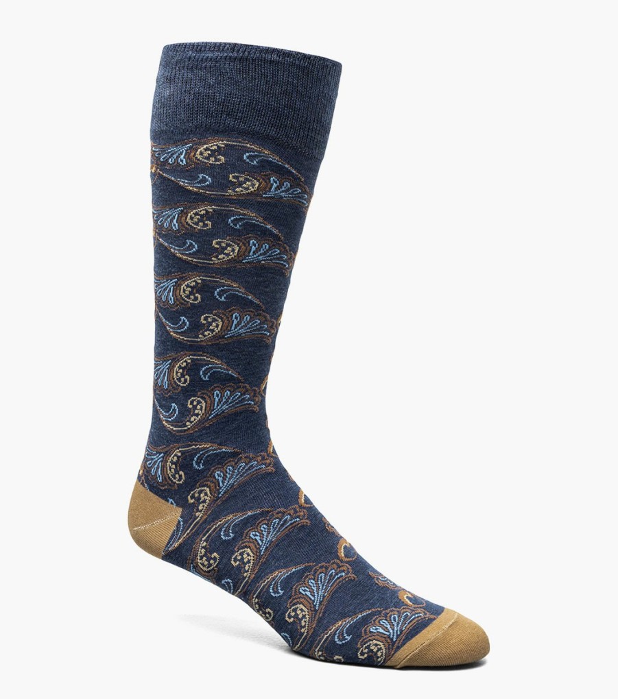 Socks | Stacy Adams Modern Paisley Men\\'S Crew Dress Sock