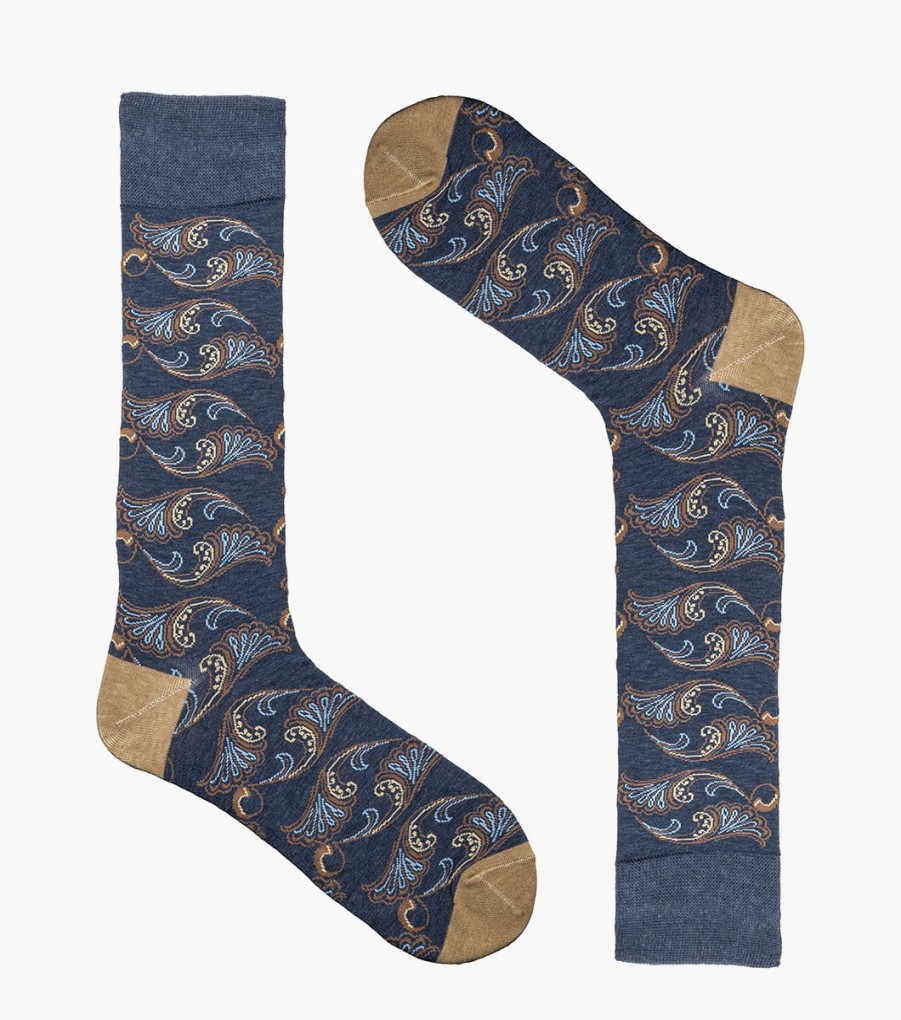 Socks | Stacy Adams Modern Paisley Men\\'S Crew Dress Sock