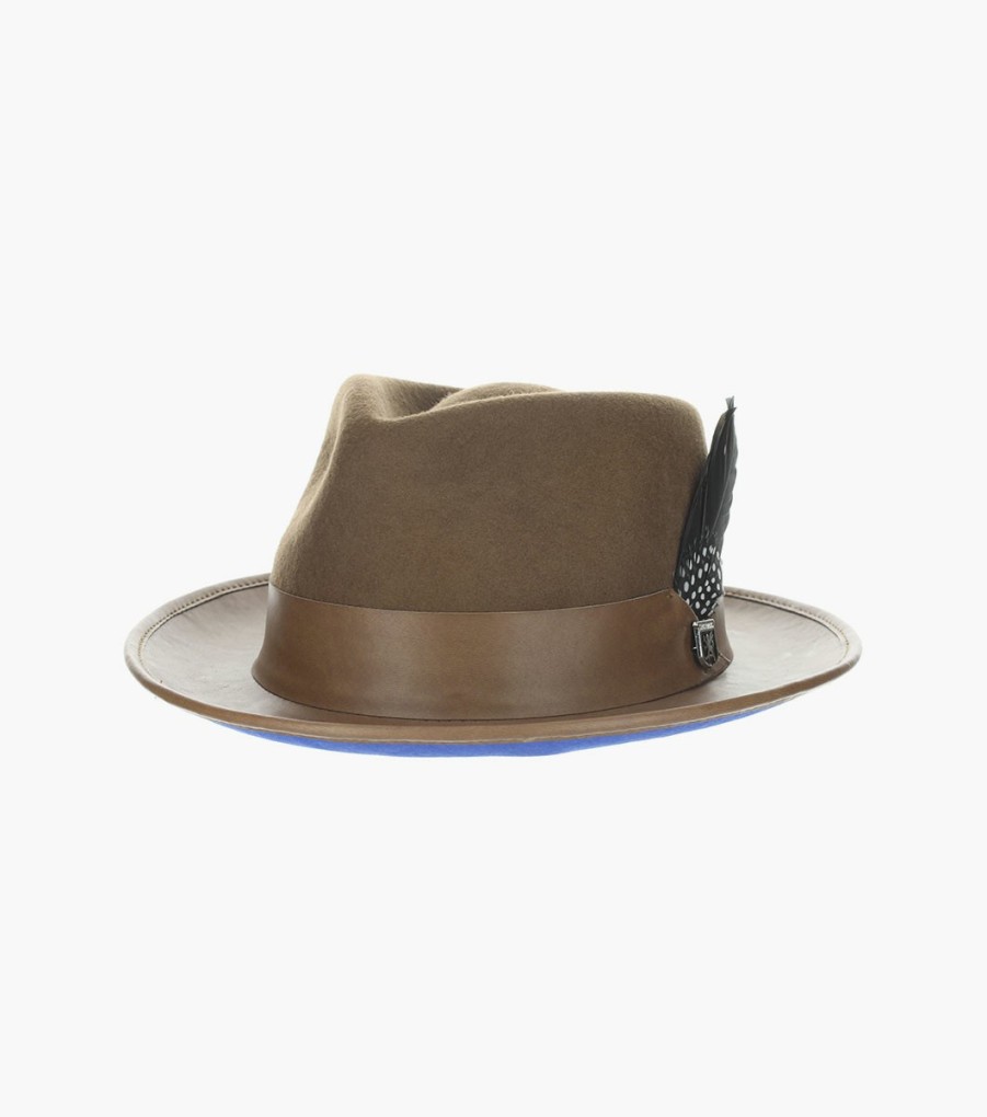 Hats | Stacy Adams Provo Fedora Wool Felt Pinch Front Hat