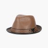 Hats | Stacy Adams Halden Fedora Vegan Leather Pinch Front Hat