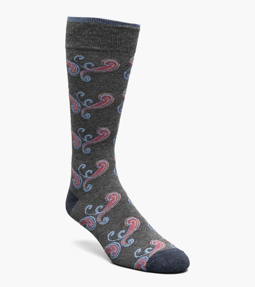 Socks | Stacy Adams Cool Paisley Men\\'S Crew Dress Sock