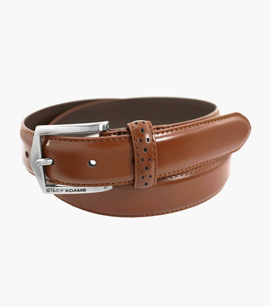 Belts | Stacy Adams Pinseal Perf Strap Genuine Leather Belt