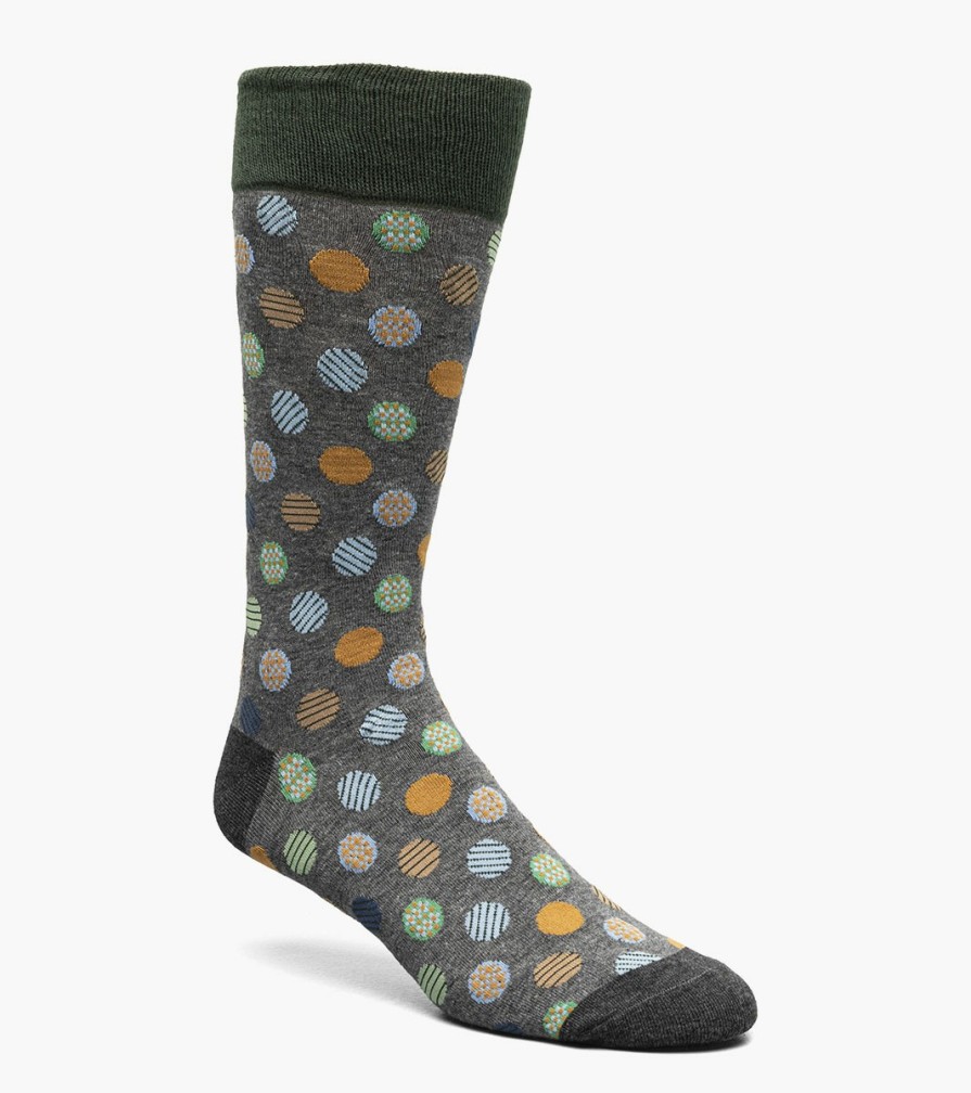 Socks | Stacy Adams Dots Men\\'S Crew Dress Sock