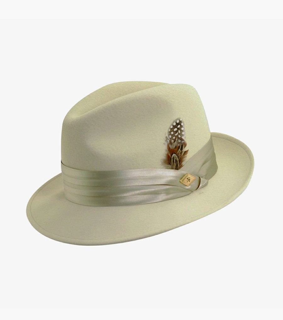 Hats | Stacy Adams Ash Fedora Crushable Wool Felt Pinch Front Hat