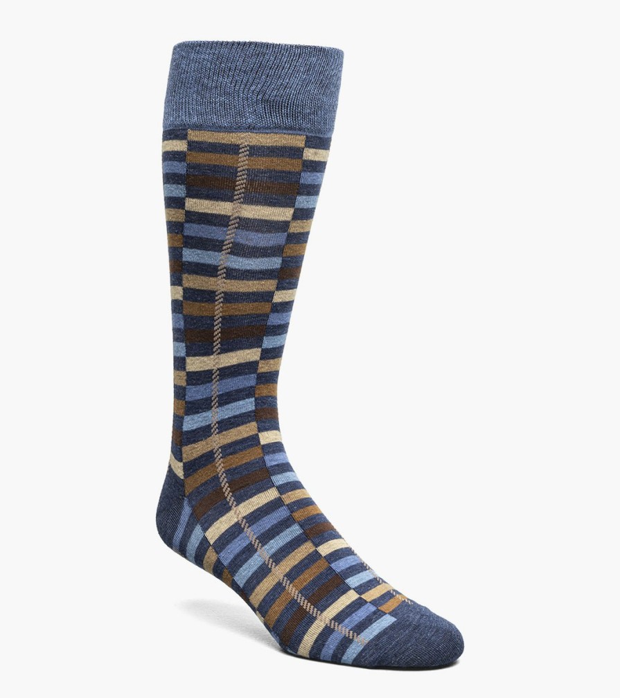 Socks | Stacy Adams Offset Stripe Men\\'S Crew Dress Socks