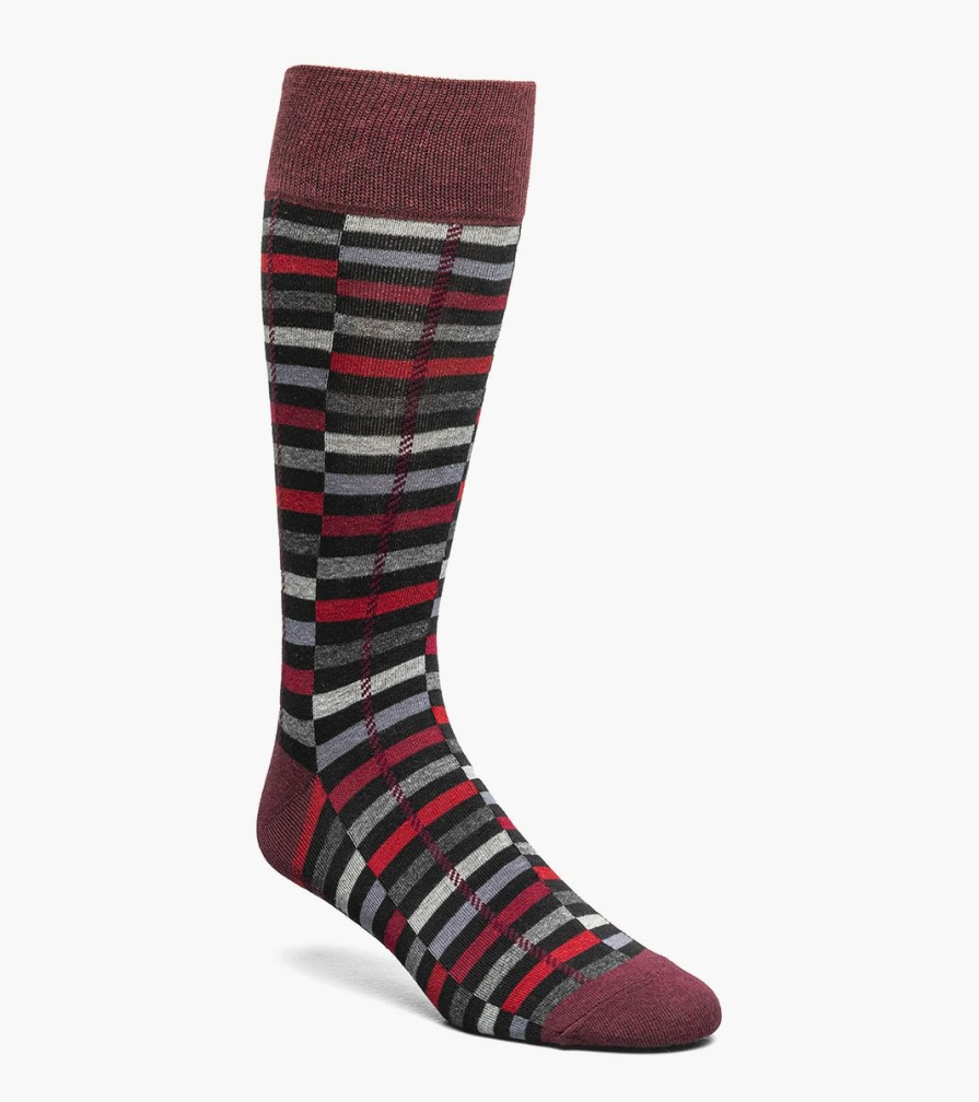 Socks | Stacy Adams Offset Stripe Men\\'S Crew Dress Socks