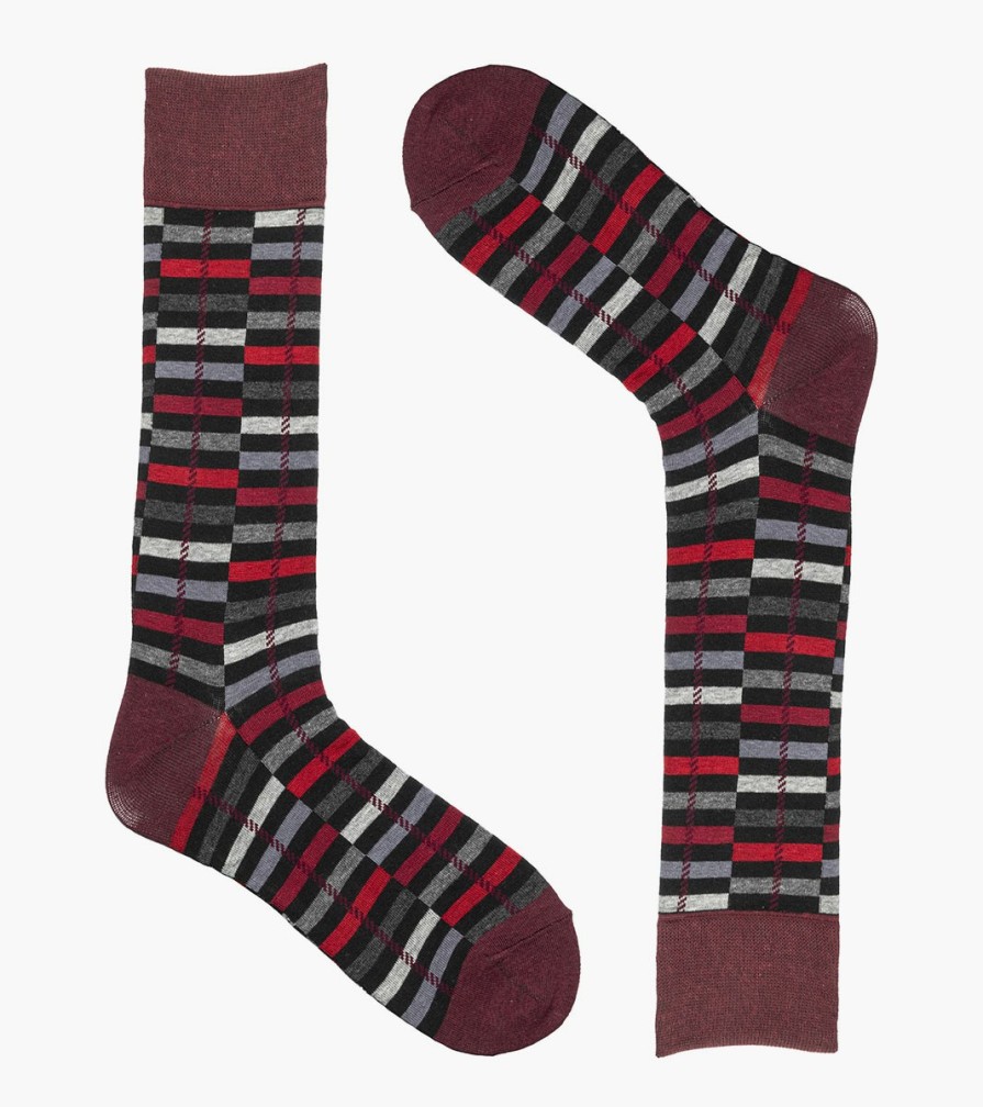 Socks | Stacy Adams Offset Stripe Men\\'S Crew Dress Socks