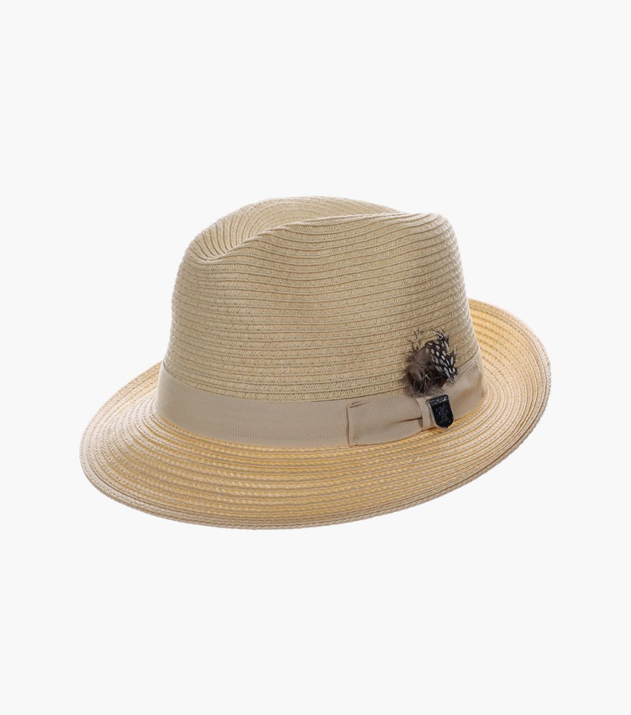 Hats | Stacy Adams Corby Fedora Paper Braid Pinch Front Hat