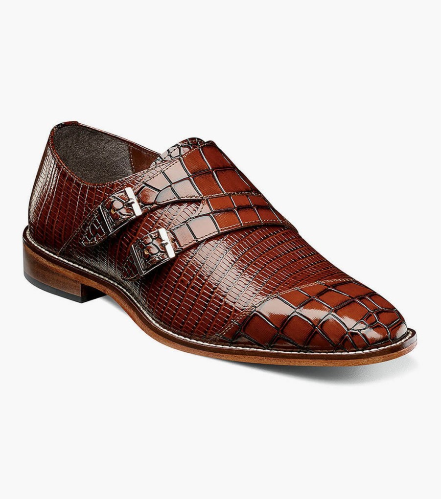 Fashion | Stacy Adams Toscano Leather Sole Angled Cap Toe Double Monk Strap