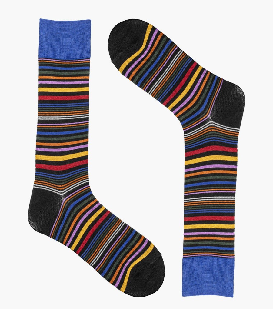 Socks | Stacy Adams Multi Stripe Men\\'S Crew Dress Sock