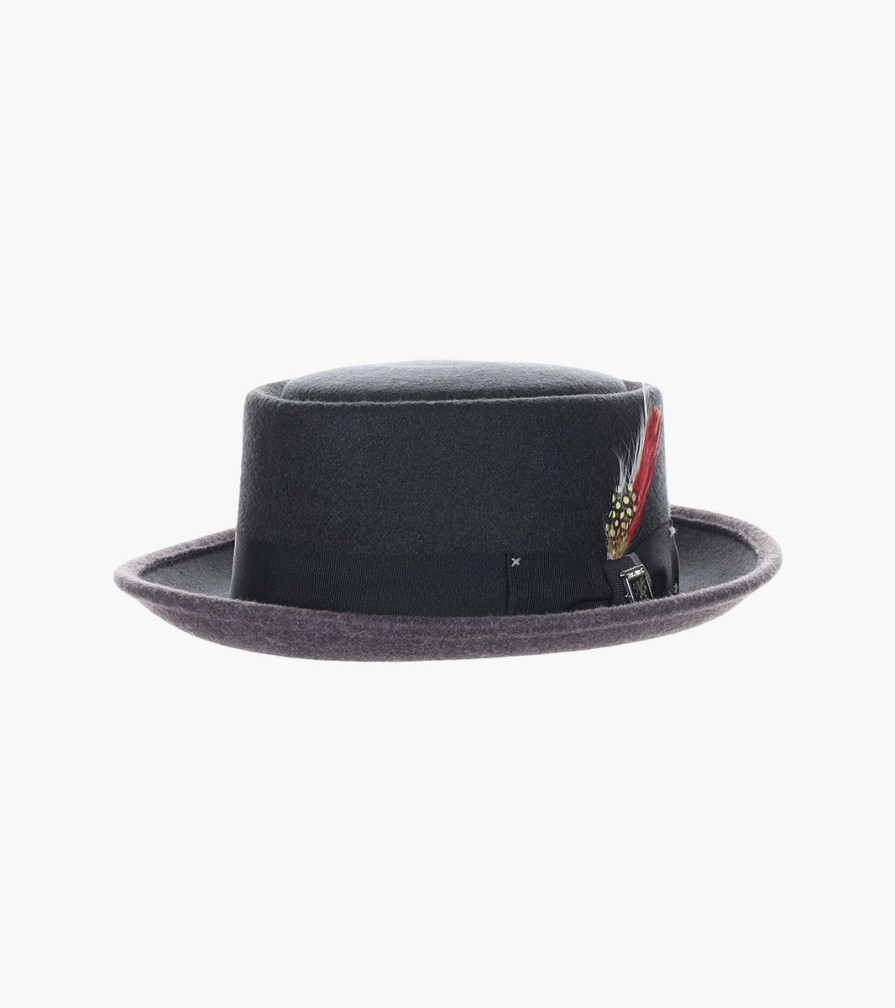 Hats | Stacy Adams Es Pork Pie Provatoknit Flat Top Hat