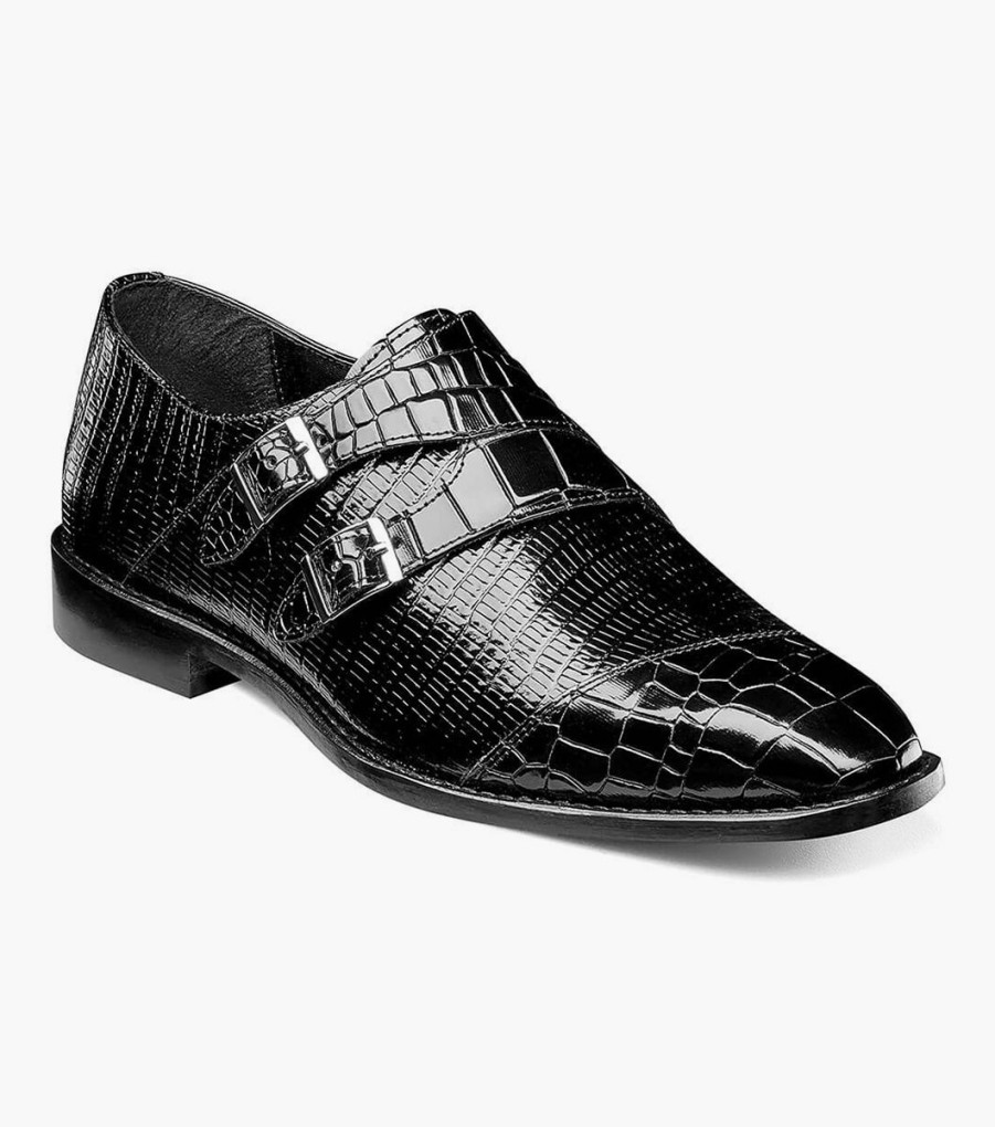 Fashion | Stacy Adams Toscano Leather Sole Angled Cap Toe Double Monk Strap