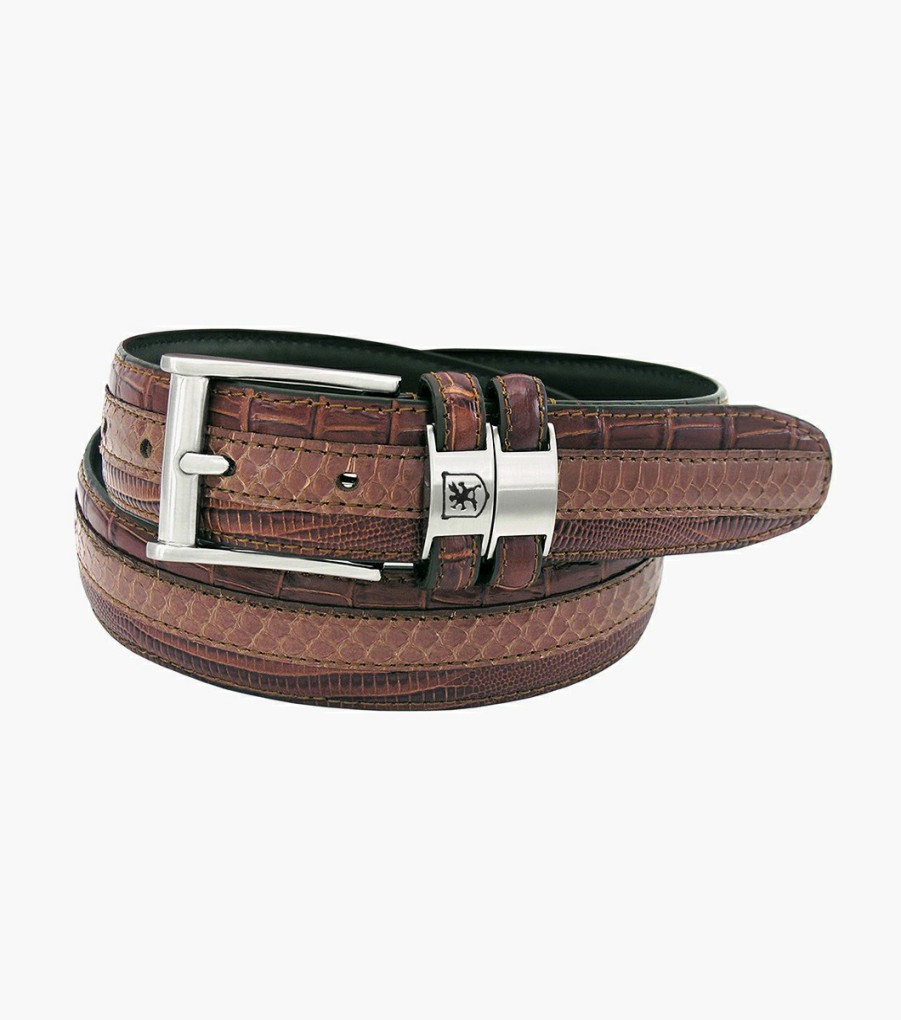 Belts | Stacy Adams Maes Xl Genuine Leather Embossed Belt